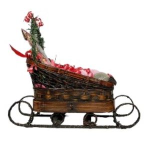 HOLIDAY GIFT BASKET Santa Sleigh Bath Bombs & Luxury Fizzing Salts Christmas